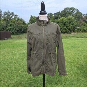 OLD NAVY Utility Jacket Hunter Pines Green 4 Pockets Drawstring Waist Large